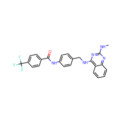 CNc1nc(NCc2ccc(NC(=O)c3ccc(C(F)(F)F)cc3)cc2)c2ccccc2n1 ZINC000045257484