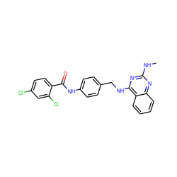 CNc1nc(NCc2ccc(NC(=O)c3ccc(Cl)cc3Cl)cc2)c2ccccc2n1 ZINC000142022005