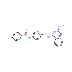 CNc1nc(NCc2ccc(NC(=O)c3ccc(F)cc3)cc2)c2ccccc2n1 ZINC000045260459