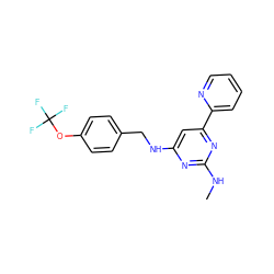 CNc1nc(NCc2ccc(OC(F)(F)F)cc2)cc(-c2ccccn2)n1 ZINC000299832985