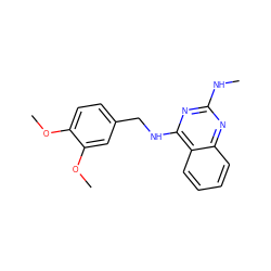 CNc1nc(NCc2ccc(OC)c(OC)c2)c2ccccc2n1 ZINC000325342099