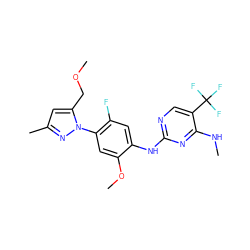 CNc1nc(Nc2cc(F)c(-n3nc(C)cc3COC)cc2OC)ncc1C(F)(F)F ZINC000169704366