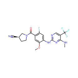 CNc1nc(Nc2cc(F)c(C(=O)N3CC[C@@H](C#N)C3)cc2OC)ncc1C(F)(F)F ZINC000169705108