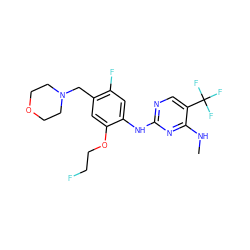 CNc1nc(Nc2cc(F)c(CN3CCOCC3)cc2OCCF)ncc1C(F)(F)F ZINC000205928606