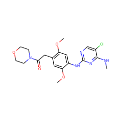 CNc1nc(Nc2cc(OC)c(CC(=O)N3CCOCC3)cc2OC)ncc1Cl ZINC000147700443