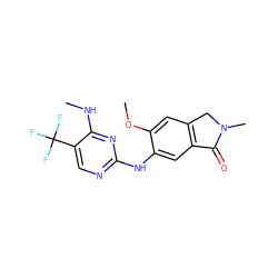 CNc1nc(Nc2cc3c(cc2OC)CN(C)C3=O)ncc1C(F)(F)F ZINC000169704564