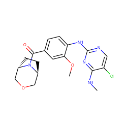 CNc1nc(Nc2ccc(C(=O)N3[C@H]4CC[C@H]3COC4)cc2OC)ncc1Cl ZINC000147718317