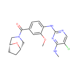 CNc1nc(Nc2ccc(C(=O)N3C[C@@H]4CC[C@H](C3)O4)cc2OC)ncc1Cl ZINC000147718942