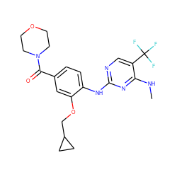 CNc1nc(Nc2ccc(C(=O)N3CCOCC3)cc2OCC2CC2)ncc1C(F)(F)F ZINC000169705186