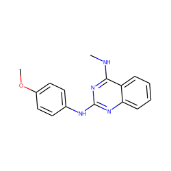 CNc1nc(Nc2ccc(OC)cc2)nc2ccccc12 ZINC000041146538