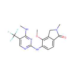 CNc1nc(Nc2ccc3c(c2OC)CN(C)C3=O)ncc1C(F)(F)F ZINC000169704568