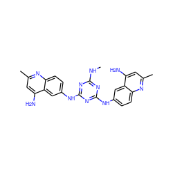 CNc1nc(Nc2ccc3nc(C)cc(N)c3c2)nc(Nc2ccc3nc(C)cc(N)c3c2)n1 ZINC000098085553