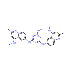 CNc1nc(Nc2ccc3nc(C)cc(NC)c3c2)nc(Nc2ccc3nc(C)cc(NC)c3c2)n1 ZINC000098085554