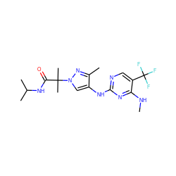 CNc1nc(Nc2cn(C(C)(C)C(=O)NC(C)C)nc2C)ncc1C(F)(F)F ZINC000103260594