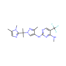 CNc1nc(Nc2cn(C(C)(C)c3ncc(C)n3C)nc2C)ncc1C(F)(F)F ZINC000205702003