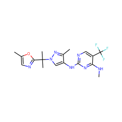 CNc1nc(Nc2cn(C(C)(C)c3ncc(C)o3)nc2C)ncc1C(F)(F)F ZINC000205702024