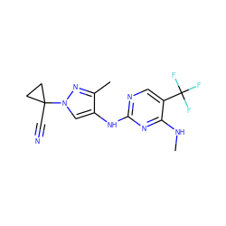 CNc1nc(Nc2cn(C3(C#N)CC3)nc2C)ncc1C(F)(F)F ZINC000103260606