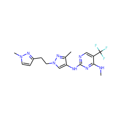 CNc1nc(Nc2cn(CCc3ccn(C)n3)nc2C)ncc1C(F)(F)F ZINC000205722061