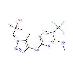 CNc1nc(Nc2cnn(CC(C)(C)O)c2C)ncc1C(F)(F)F ZINC000095583758