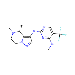 CNc1nc(Nc2cnn3c2[C@@H](C)N(C)CC3)ncc1C(F)(F)F ZINC000205959497