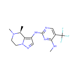 CNc1nc(Nc2cnn3c2[C@H](C)N(C)CC3)ncc1C(F)(F)F ZINC000205959478