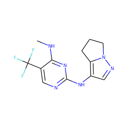 CNc1nc(Nc2cnn3c2CCC3)ncc1C(F)(F)F ZINC000205906813