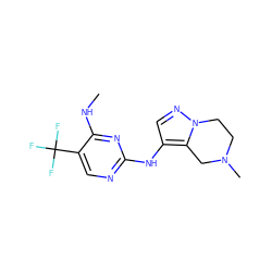 CNc1nc(Nc2cnn3c2CN(C)CC3)ncc1C(F)(F)F ZINC001772635417