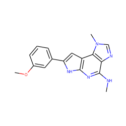 CNc1nc2[nH]c(-c3cccc(OC)c3)cc2c2c1ncn2C ZINC000043021102