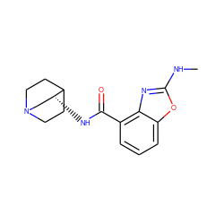 CNc1nc2c(C(=O)N[C@@H]3CN4CCC3CC4)cccc2o1 ZINC000064503678