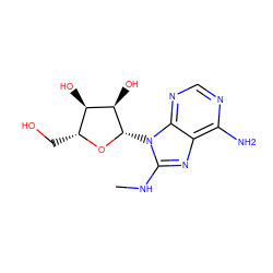 CNc1nc2c(N)ncnc2n1[C@@H]1O[C@H](CO)[C@@H](O)[C@H]1O ZINC000013755469