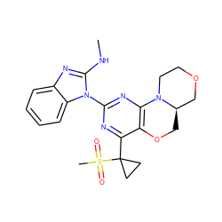 CNc1nc2ccccc2n1-c1nc2c(c(C3(S(C)(=O)=O)CC3)n1)OC[C@@H]1COCCN21 ZINC000221371897