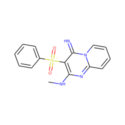 CNc1nc2ccccn2c(=N)c1S(=O)(=O)c1ccccc1 ZINC000103268192