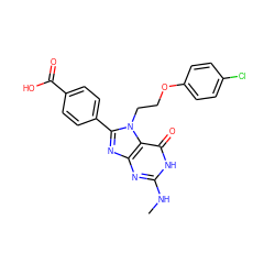 CNc1nc2nc(-c3ccc(C(=O)O)cc3)n(CCOc3ccc(Cl)cc3)c2c(=O)[nH]1 ZINC000084738990