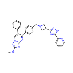 CNc1nc2nc(-c3ccc(CN4CC(c5n[nH]c(-c6ccccn6)n5)C4)cc3)c(-c3ccccc3)cn2n1 ZINC000167270429