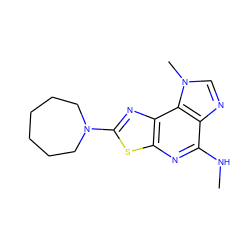 CNc1nc2sc(N3CCCCCC3)nc2c2c1ncn2C ZINC000042890723