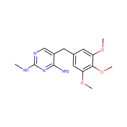 CNc1ncc(Cc2cc(OC)c(OC)c(OC)c2)c(N)n1 ZINC000029480816