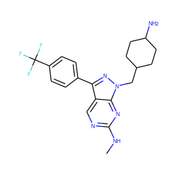 CNc1ncc2c(-c3ccc(C(F)(F)F)cc3)nn(CC3CCC(N)CC3)c2n1 ZINC000084670414