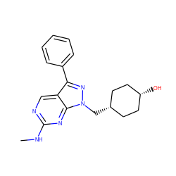 CNc1ncc2c(-c3ccccc3)nn(C[C@H]3CC[C@@H](O)CC3)c2n1 ZINC000101508984