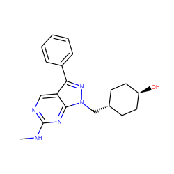 CNc1ncc2c(-c3ccccc3)nn(C[C@H]3CC[C@H](O)CC3)c2n1 ZINC000101508982