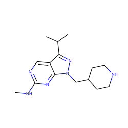 CNc1ncc2c(C(C)C)nn(CC3CCNCC3)c2n1 ZINC000084712674