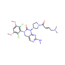 CNc1ncc2c(n1)N([C@@H]1CCN(C(=O)/C=C/CN(C)C)C1)C(=O)N(c1c(Cl)c(OC)cc(OC)c1Cl)C2 ZINC001772652451