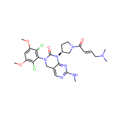 CNc1ncc2c(n1)N([C@H]1CCN(C(=O)/C=C/CN(C)C)C1)C(=O)N(c1c(Cl)c(OC)cc(OC)c1Cl)C2 ZINC001772583875