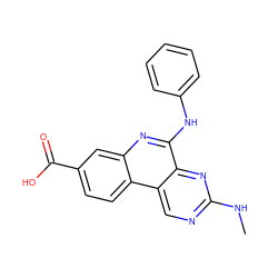 CNc1ncc2c(n1)c(Nc1ccccc1)nc1cc(C(=O)O)ccc12 ZINC000114265378