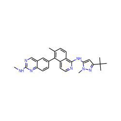 CNc1ncc2cc(-c3c(C)ccc4c(Nc5cc(C(C)(C)C)nn5C)nccc34)ccc2n1 ZINC000045259155