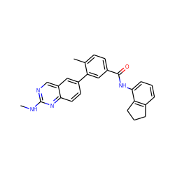 CNc1ncc2cc(-c3cc(C(=O)Nc4cccc5c4CCC5)ccc3C)ccc2n1 ZINC000035049806