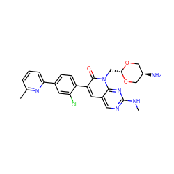 CNc1ncc2cc(-c3ccc(-c4cccc(C)n4)cc3Cl)c(=O)n(C[C@H]3OC[C@H](N)CO3)c2n1 ZINC000667995964