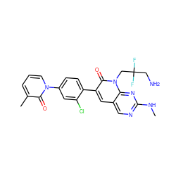 CNc1ncc2cc(-c3ccc(-n4cccc(C)c4=O)cc3Cl)c(=O)n(CC(F)(F)CN)c2n1 ZINC000653858596