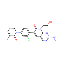 CNc1ncc2cc(-c3ccc(-n4cccc(C)c4=O)cc3Cl)c(=O)n(CCO)c2n1 ZINC000653861025