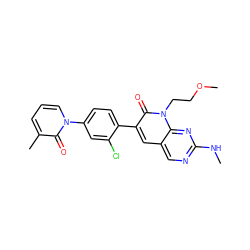 CNc1ncc2cc(-c3ccc(-n4cccc(C)c4=O)cc3Cl)c(=O)n(CCOC)c2n1 ZINC000653914397