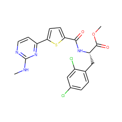 CNc1nccc(-c2ccc(C(=O)N[C@@H](Cc3ccc(Cl)cc3Cl)C(=O)OC)s2)n1 ZINC000036144125